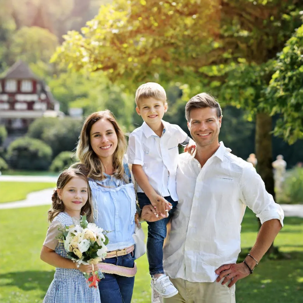 Multigenerational family smiling together